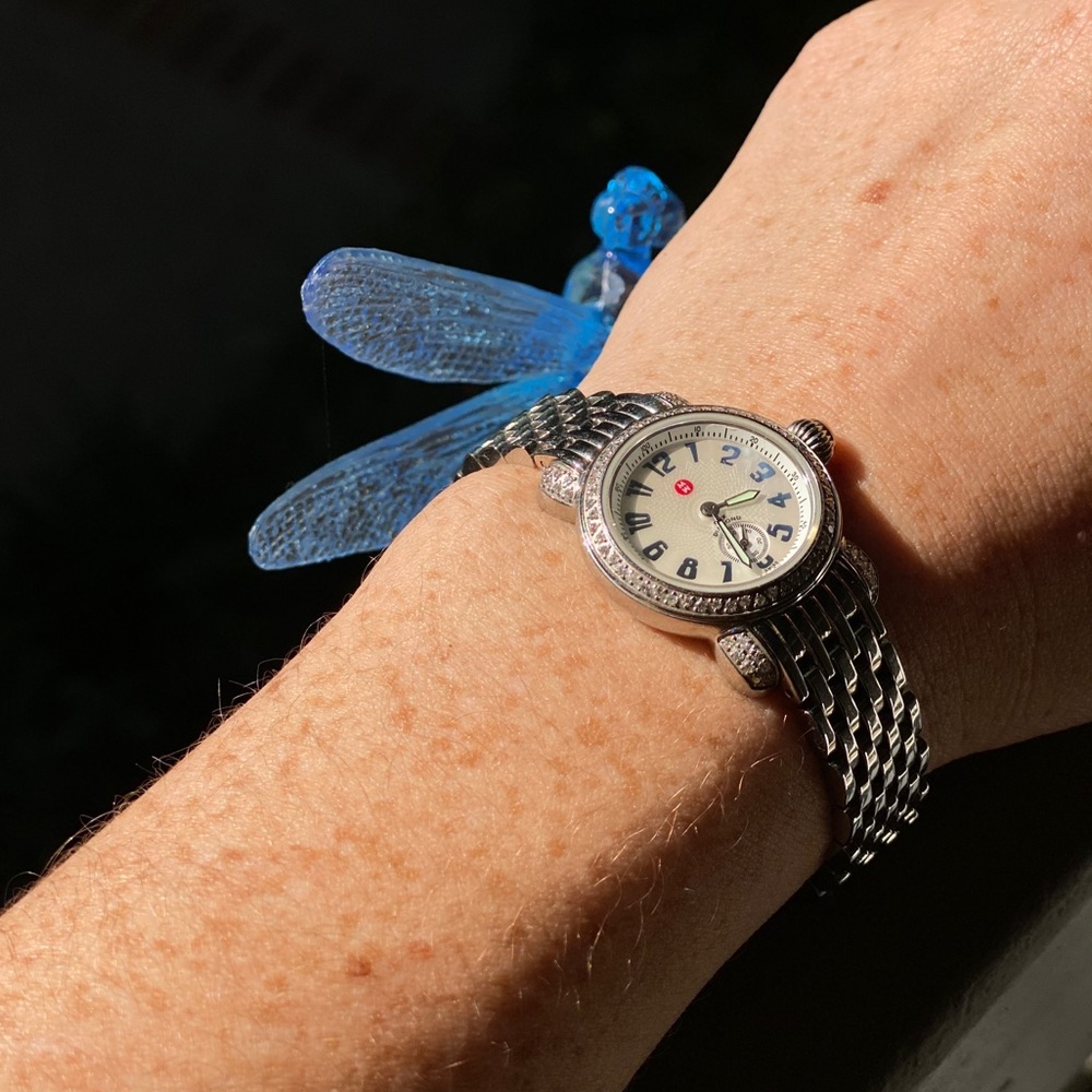Michele Watch - Silver w/ Diamond